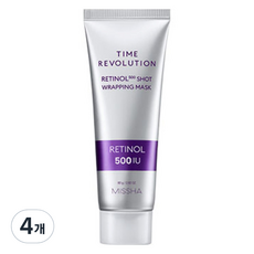 미샤 타임 레볼루션 레티놀 500샷 랩핑 마스크, 4개, 1개입