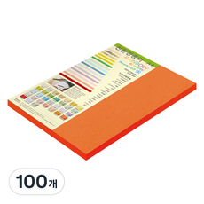 종이문화 두꺼운양면 카드지 레인보우카드 No.28 로얄오렌지, A4, 100매