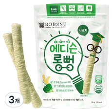 서울대밥스누 유아용 우아한 유기농 에디슨롱뻥, 시금치맛, 30g, 3개