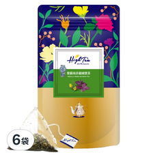 High Tea 伂橙 紫蘇南非綠國寶茶 無咖啡因 添加紫蘇蝶豆花, 2g, 12包, 6袋