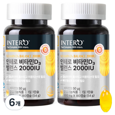 인테로 비타민D3 밸런스 2000IU, 180정, 6개