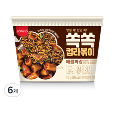 samlip 三立 SokSok杯裝香辣炸醬拉麵年糕, 140g, 6個