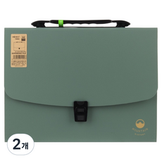 그린허그 스타일살린 도큐먼트 13칸 파일백 아코디언 케이스, 그린, 2개