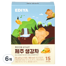 이디야 통생강을 갈아넣은 제주 생강차, 20g, 6개, 15개입