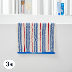 모던하우스 마린 더블스트라이프 세면타월 190g 30수 코마사, 블루, 3개