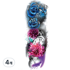 ANSWERFIT 全臂紋身貼紙 TQB-71, 混合色, 4個