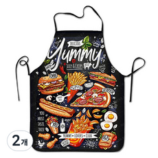 Allwaily 印花繞頸綁帶生活防水圍裙 TSP1515, 2個, No. 6