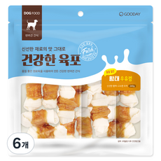 굿데이 강아지 건강한 육포말이 우유껌 간식, 황태, 240g, 6개