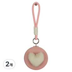 찐웨이 데일리 실용적인 손거울 8.5 x 8.5 cm, 핑크화이트, 2개