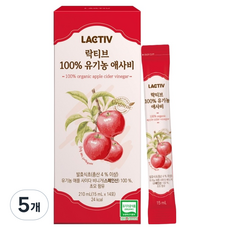락티브 100% 유기농 애사비 발효식초 14p, 210ml, 5개