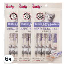 더캣츠 미니 베로베로젤 고양이 간식 5p, 닭 + 북어 혼합맛, 6개