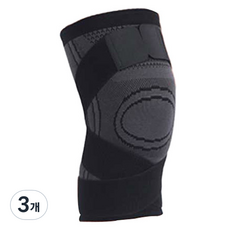 피어니스트 스포츠 스트랩 무릎보호대, 블랙, 3개