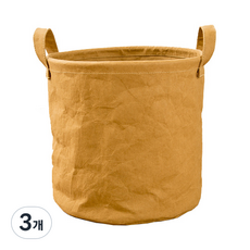 팡셀러 방수 빨래 재활용 바구니 기본 손잡이, 카키, 3개
