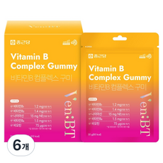 벤비티 데일리 케어 제로슈가 비타민B 구미 60p, 180g, 6개