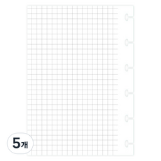 motemote DIY 手帳 筆記本 方格 6孔 活頁夾內頁, 20張, 5個