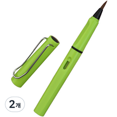 메탈 만년필풍 붓 03 초록, 2개, 중