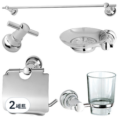 MIRINAE 800 不鏽鋼 5件組 浴室配件, 單一顏色, 2套