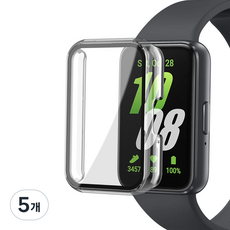 리아몬트 갤럭시 핏3 강화유리 액정보호 필름 풀커버 케이스, 투명, 5개