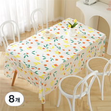 일상속반짝 일회용 방수 패턴 테이블보, 꽃잎, 160 x 160 cm, 8개