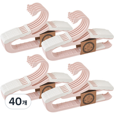 OBJET NUVO 兒童用皇冠鴨長度可調衣架, 40個, 粉彩粉紅