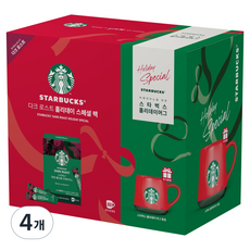 스타벅스 다크 로스트 아메리카노 윈터팩 88g, 커피스틱(80P) + 홀리데이 머그(1P), 4개