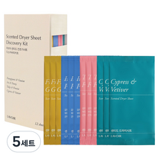 라브아 센티드 건조기 시트 디스커버리 키트 섬유유연제 본품 4종 x 3p 세트, 5세트