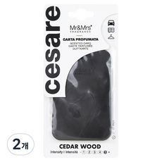 Mr&Mrs FRAGRANCE Cesare 卡片型多功能車用芳香劑, 2個, Cedar Wood