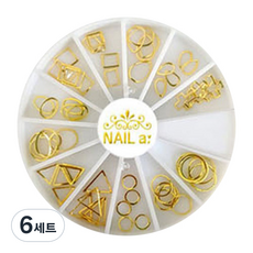 네일룸 네일 스톤파츠 세트, 012 커브스터드(골드), 6세트