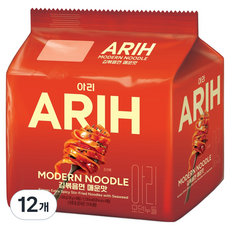 아리 모던누들 김볶음면 매운맛 130g, 12개