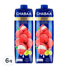 CHABAA 啜吧 荔枝葡萄汁, 1L, 6瓶