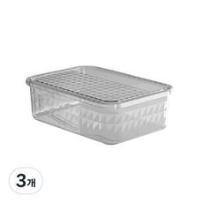 블럭마트 의류 이불 멀티 리빙박스, 투명, 대형(36.8 x 26 x 9.5 cm), 3개