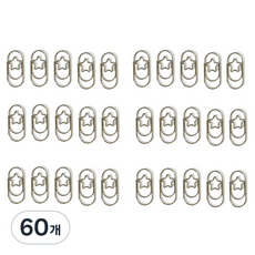 문구담 세련된 컬러 뚱클립 별 실버, 60개, 1개입