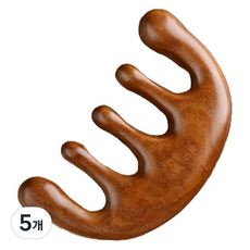 Holmes Pick 原木頭皮按摩刮痧板, 棕色, 5個