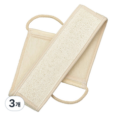 RIVER-GREEN 長條絲瓜絡去角質巾, 白色 + 米色, 3個, 1入