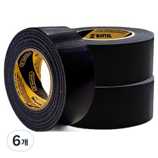 Sinil Tape 棉質膠帶 48mm x 25m, 黑色, 6個