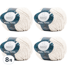 나코 야나 울 토탈 뜨개실, 8개, 208 화이트