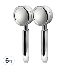 바스템 수압상승 레이저 플러스 샤워기, 6개, 실버