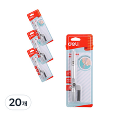 deLi 得力 合金夾持式圓規 銀色 E8607, 20個