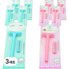 Blue Market 便攜式一次性剃須刀藍色5p+粉色5p套裝, 3組