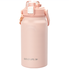 GOLD LIFE 隨行雙飲相伴瓶, 1個, 1.3L, 珊瑚粉