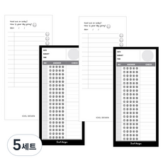 아이씨엘 해빗트래커 심플 메모지 루틴 오지선단 2p + 스마일 2p 세트, 혼합색상, 5세트
