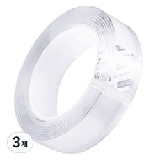 델리 착붙 실리콘 양면테이프 2mm, 투명, 3개