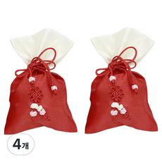 Lead home 滿載好運 傳統聘禮 彩色條紋迷你福袋 中, 4個, 紅色