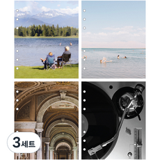 wannathis A6 寬版相片混合 6孔手帳補充內頁 4款組合, 3套, 80張