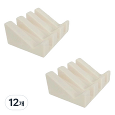 防滑矽膠馬卡龍色系香皂架, 象牙白, 12個