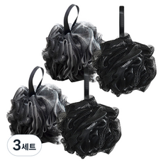 마켓플랜 자이언트 버블 저자극 샤워볼 2종 x 2p 세트, 화이트블랙, 블랙, 3세트