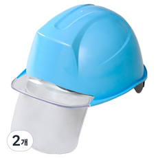 동명 건설현장 공사장 머리보호 ABE 신투구형 투명창 보안경 안전모, 스카이블루, 2개