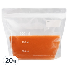 Yori Grida 設計印刷站立式夾鏈袋 600ml, 中(M), 1入, 20個