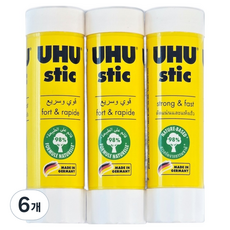 UHU 黃色口紅膠, 6個, 40g