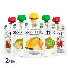ALEX&PHIL 水果泥 5入, 草莓香草口味+奇異果藜麥口味+柳橙藜麥口味, 2組